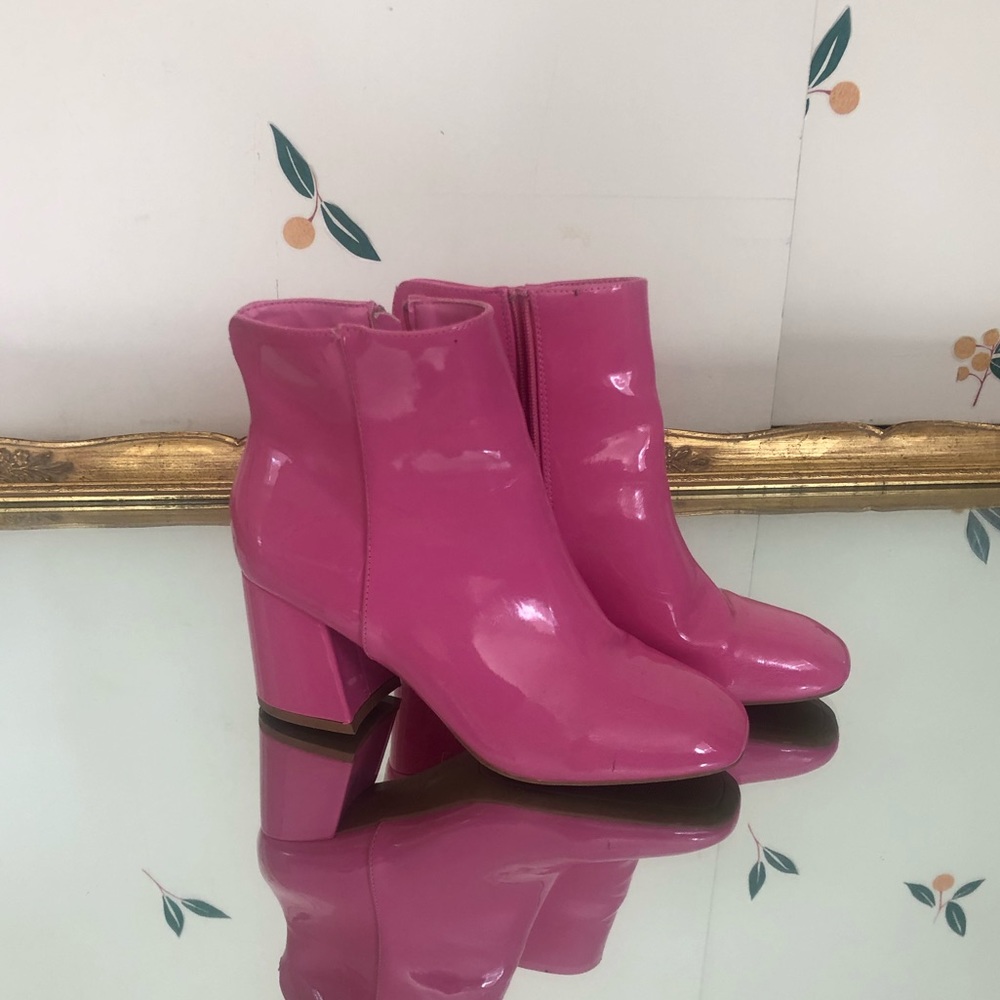 Barbie pink chunky booties